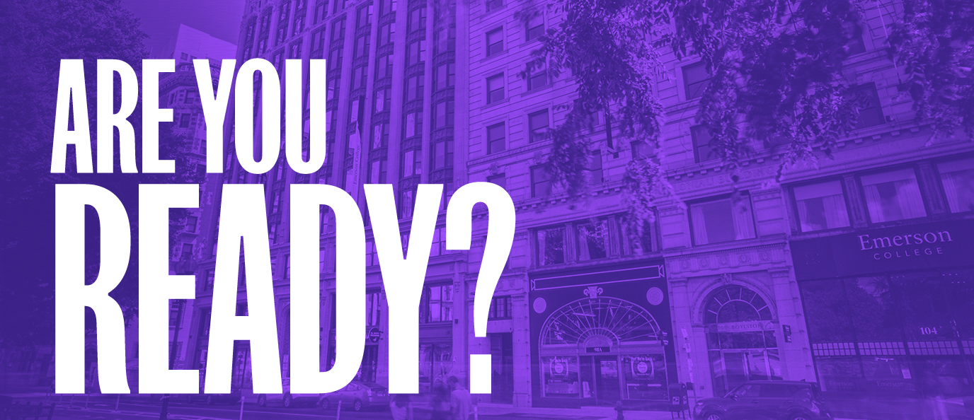 Are you ready? Text over a purple duotone image